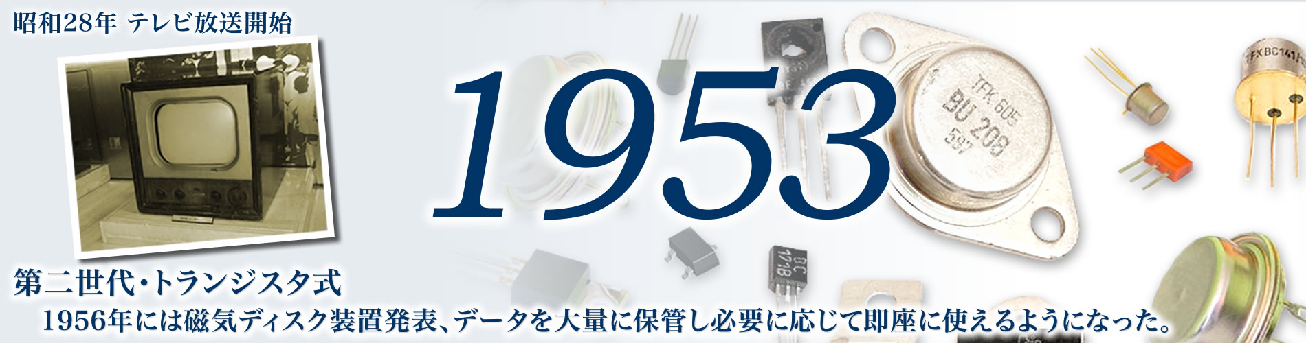 1953年、第二世代トランジスタ式コンピュータが稼働