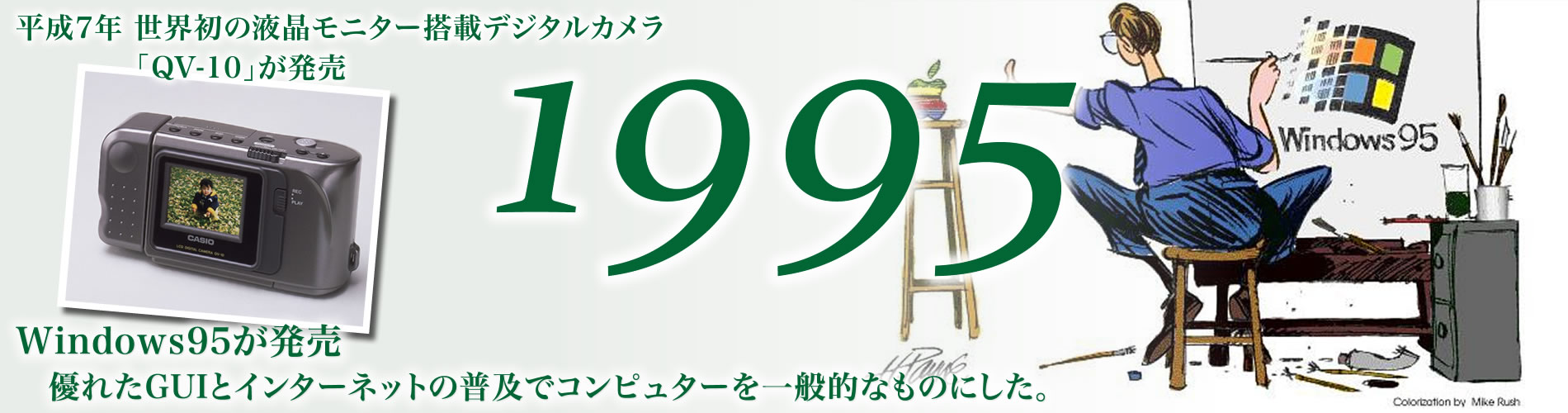 1995年、Windows95が発売、コンピュターを一般的なものに